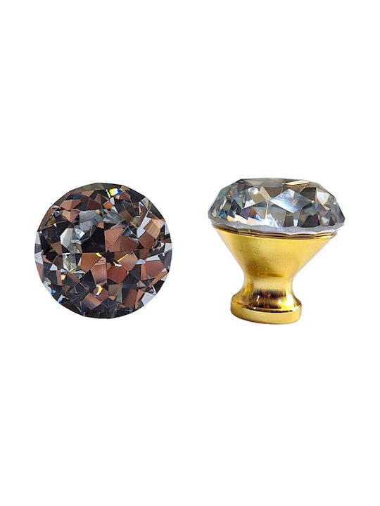 ACM Knob Furniture made of Zamak & Metallic & Crystal in Gold Color 11850 1pcs