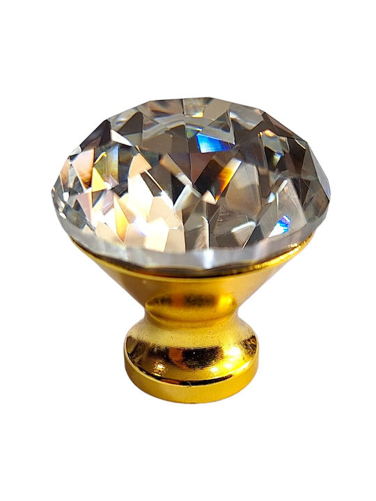 ACM Knob Furniture made of Zamak & Metallic & Crystal in Gold Color 11850 1pcs