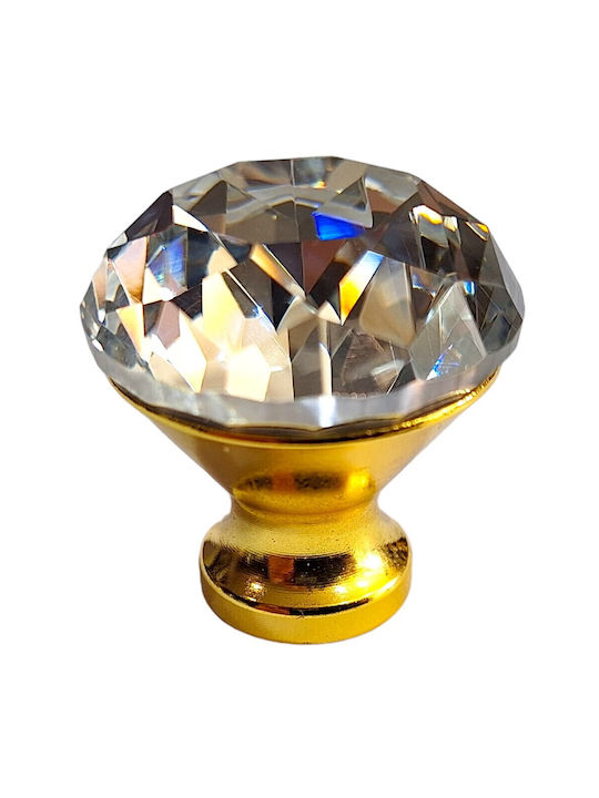 ACM Knob Furniture made of Zamak & Metallic & Crystal in Gold Color 11850 1pcs
