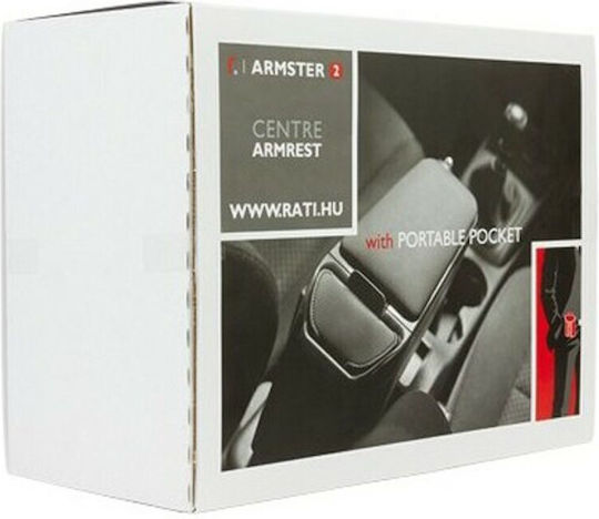 Rati Armster 2 Car PU Armrest for Ford Fiesta 2002-2005 Black