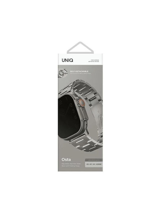 Uniq Osta Λουράκι Ανοξείδωτο Ατσάλι Ασημί (Apple Watch 42/44/45mm)