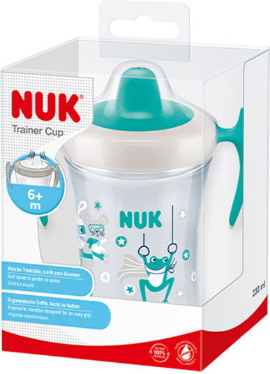 Nuk Trainer Cup Educational Sippy Cup Plastic with Handles Green Green for 6m+m+ 230ml
