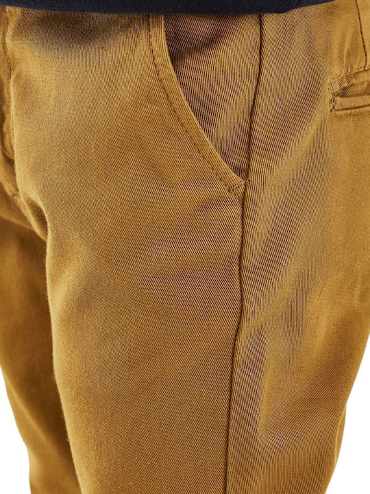 Kids' Chino Fabric Pants Golden Brown