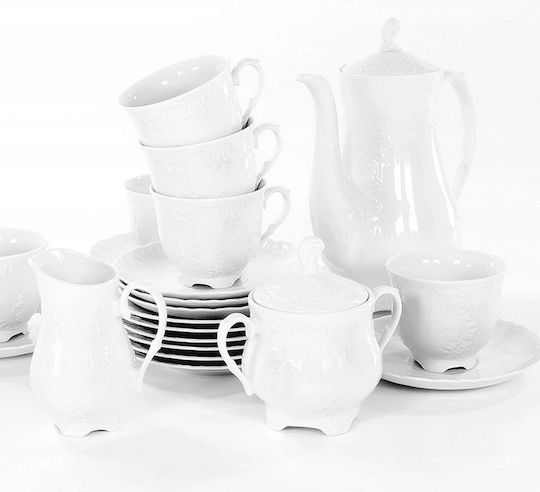 Cmielow Rococo Alb Porțelan Set de Vase 99buc