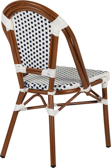 Scaun de exterior Rattan Mutarazi White/blue 50x57x85cm