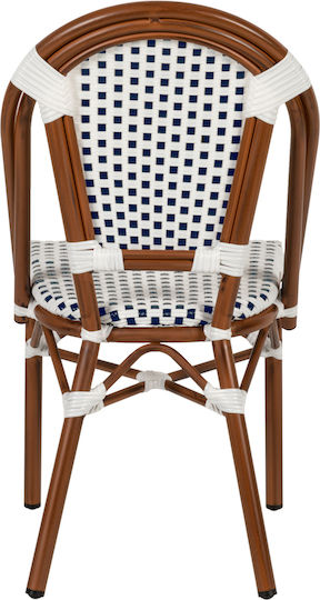 Scaun de exterior Rattan Mutarazi White/blue 50x57x85cm