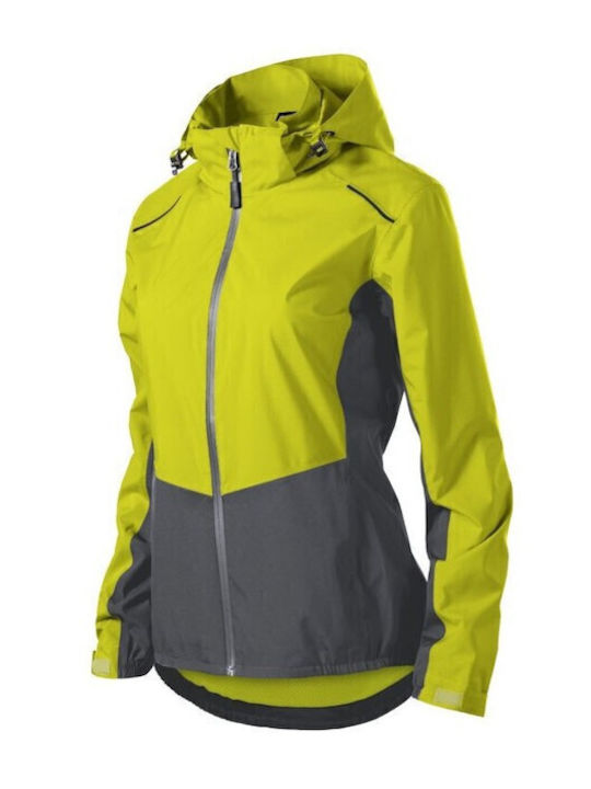 Women's Short Lifestyle Jacket for Winter Neon Yellow