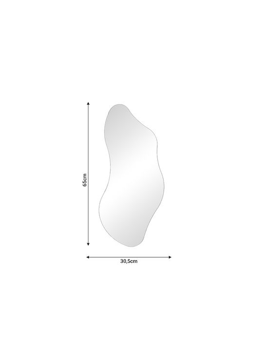 Pakketo Oglindă de Perete cu Bej Ramă din Metalic 65x30.5cm 1buc