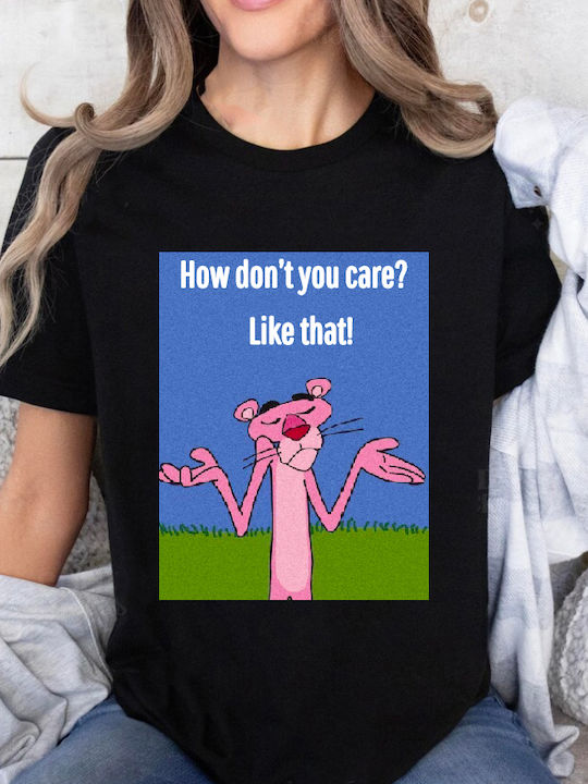 Fruit of the Loom Pink Panther Bluse Schwarz Baumwolle