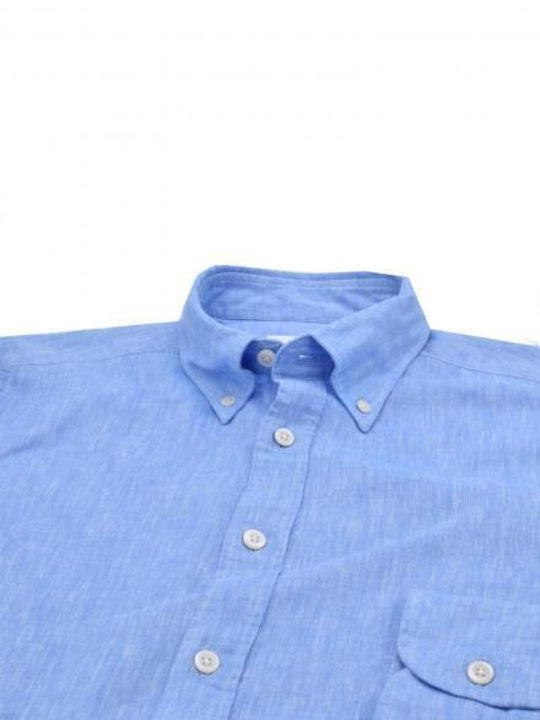 Portofiori Timo-849 Sky Men's Shirt Linen Sky Blue