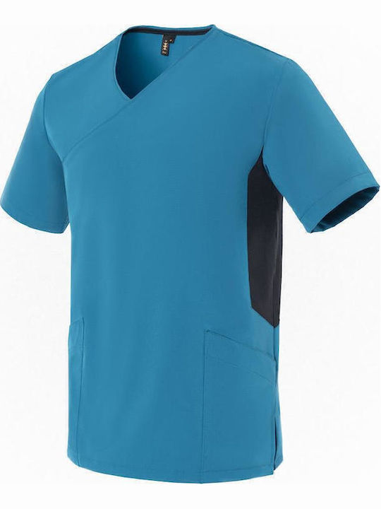 Women's Blouse with V Neckline Blue
