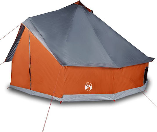 vidaXL Σκηνή Camping Teepee Πορτοκαλί για 12 Άτομα 600x600x350εκ.