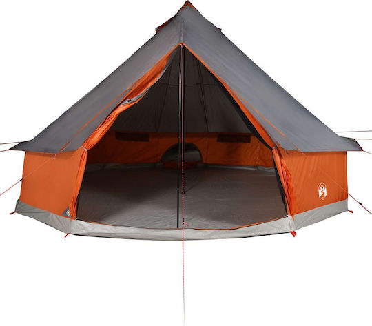 vidaXL Σκηνή Camping Teepee Πορτοκαλί για 12 Άτομα 600x600x350εκ.