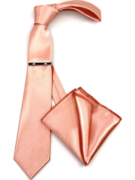 Legend Accessories Σετ Ανδρικής Γραβάτας με Σχέδια σε Πορτοκαλί Χρώμα