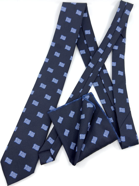 Legend Accessories Τυπου Micro Ανδρική Γραβάτα με Σχέδια σε Μπλε Χρώμα