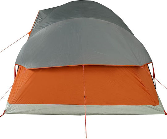 vidaXL Camping Tent Tunnel Orange 3 Seasons for 9 People 488x274x190cm