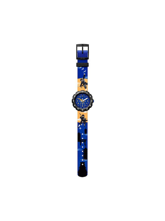 FlikFlak Kids Analog Watch Ninjamazing with Rubber/Plastic Strap Blue