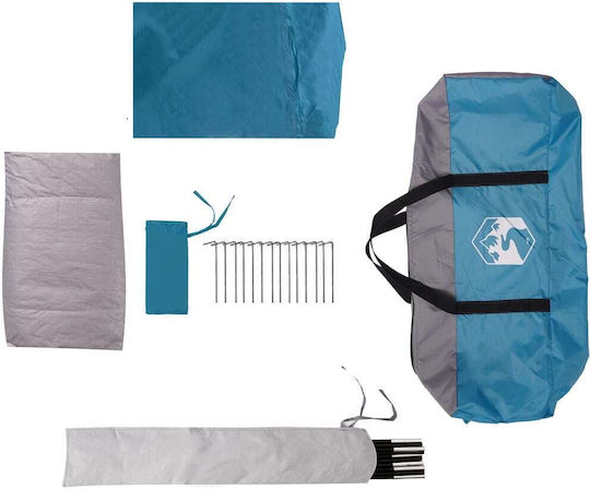 vidaXL Σκηνή Camping Teepee Μπλε για 8 Άτομα 400x400x200εκ.