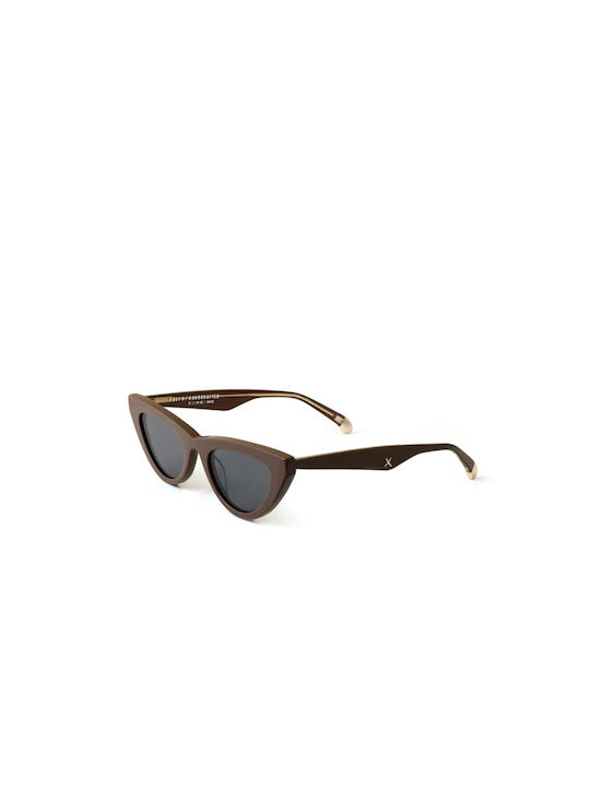 Oscar & Frank Women's Sunglasses with Chocolate Plastic Frame and Gray Lens