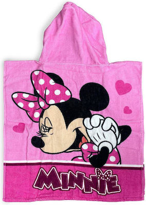 Poncho de plajă Disney Home Minnie uscare rapidă 202 50x100 roz 100% microfibră pentru copii