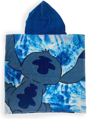 Poncho de Plajă cu Uscare Rapidă Disney Home Lilo & Stitch 35 50x100 Albastru Cer 100% Microfibră