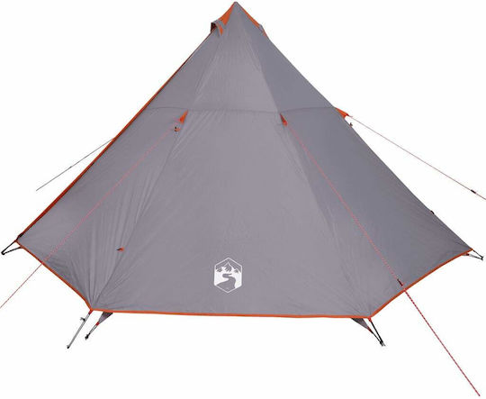 vidaXL Camping Tent Teepee Gray 3 Seasons for 8 People 400x400x200cm