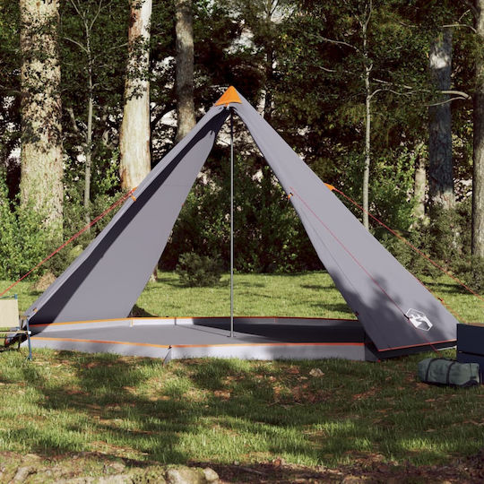 vidaXL Camping Tent Teepee Gray 3 Seasons for 8 People 400x400x200cm