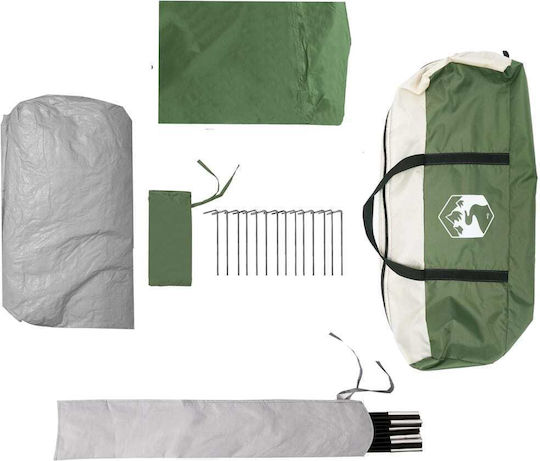 vidaXL Camping Tent Teepee Green 3 Seasons for 8 People 400x400x200cm
