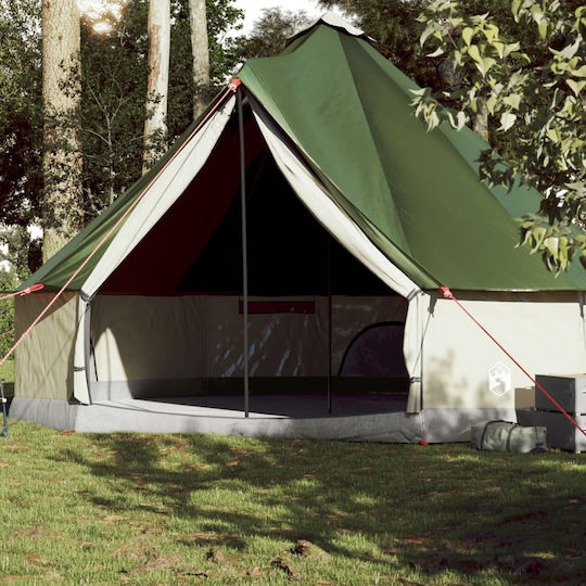 vidaXL Camping Tent Teepee Green 4 Seasons for 10 People 500x500x300cm