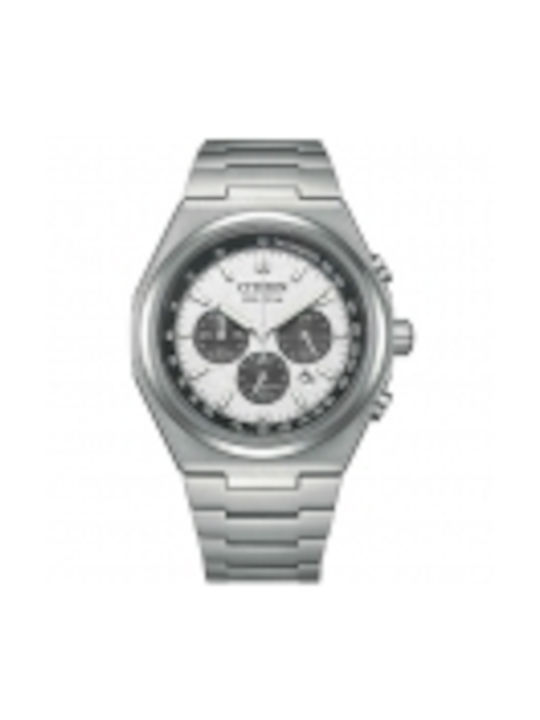 Citizen Eco-drive Uhr Chronograph Batterie mit Silber Metallarmband