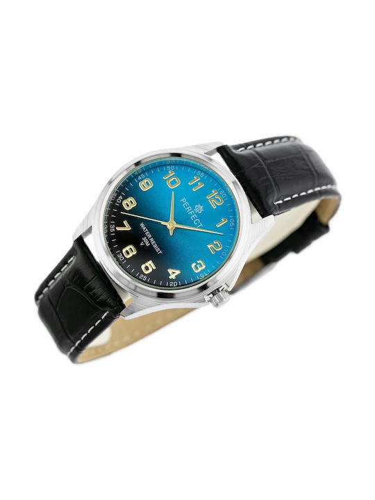 Perfect Watch Battery with Black Leather Strap