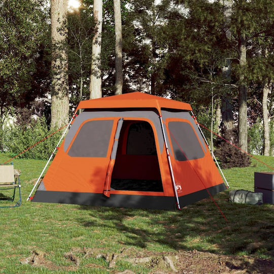 vidaXL Camping Tent Orange 3 Seasons for 4 People 255x222x165cm