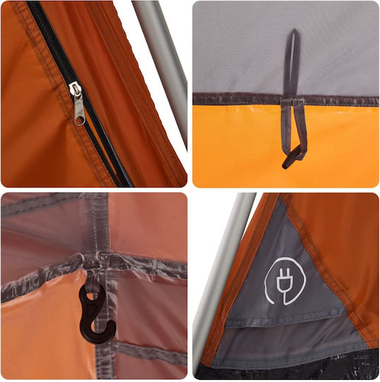 vidaXL Camping Tent Cabin Orange for 4 People 255x222x165cm