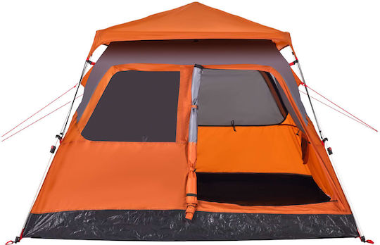 vidaXL Camping Tent Cabin Orange for 4 People 255x222x165cm