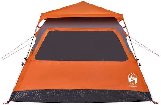 vidaXL Camping Tent Cabin Orange for 4 People 255x222x165cm
