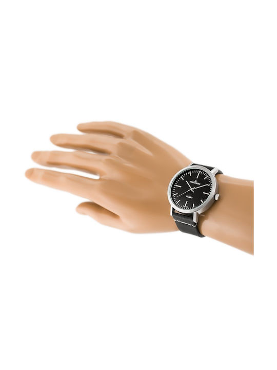 Jordan Kerr Ανδρικό Ρολόι 37mm Μπαταρίας με Μαύρο Δερμάτινο Λουράκι