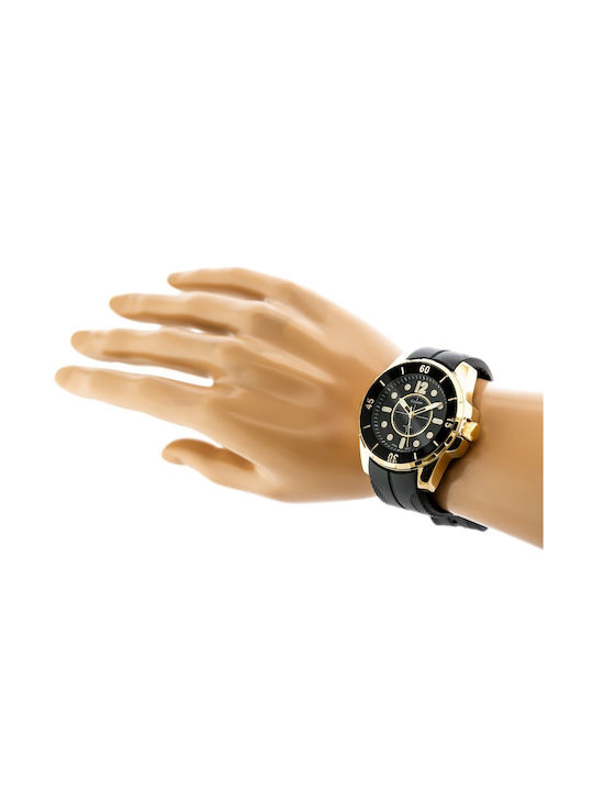 Extreim Herrenuhr 51mm Batterie mit Schwarz Kautschukarmband