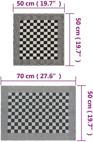 vidaXL Σετ 50 Ξενοδοχειακές Πετσέτες Μαύρες