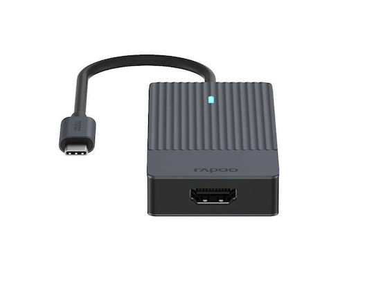 Rapoo UCM-2001 USB-C Docking Station mit HDMI 4K PD Schwarz