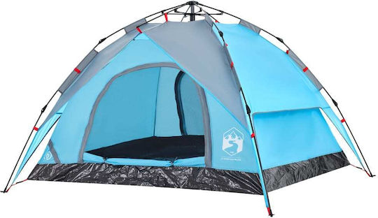 vidaXL Αυτόματη Σκηνή Camping Igloo Μπλε για 3 Άτομα 230x200x148εκ.
