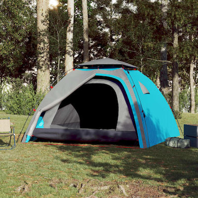 vidaXL Automat Cort Camping Igloo Albastră 3 Sezoane pentru 4 Persoane 326x260x175cm