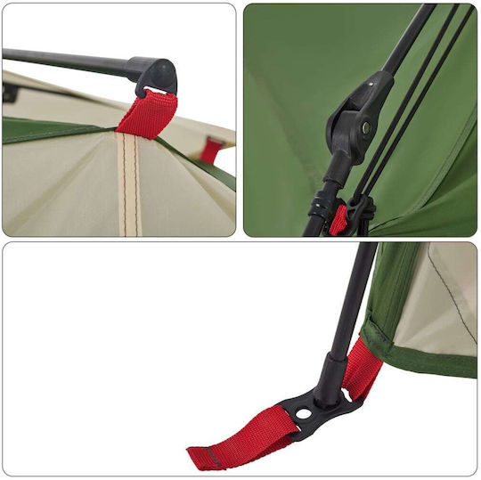 vidaXL Automatisch Campingzelt Iglu Grün für 4 Personen 326x260x175cm