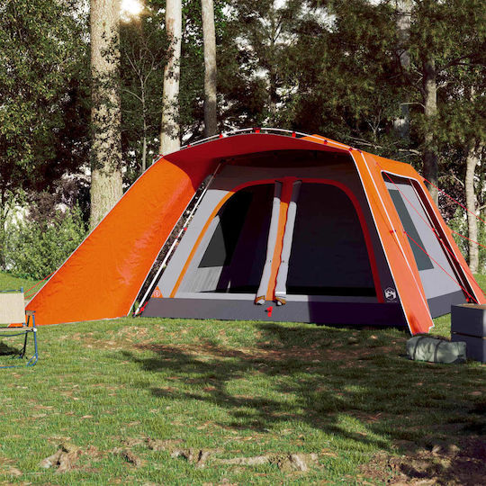 vidaXL Camping Tent Igloo Orange for 9 People 563x328x229cm