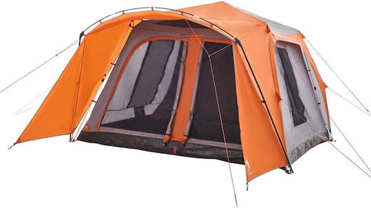 vidaXL Camping Tent Igloo Orange for 9 People 563x328x229cm