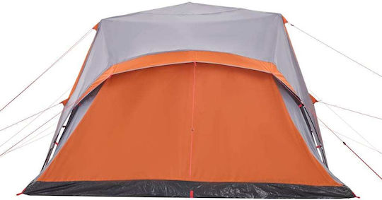 vidaXL Camping Tent Igloo Orange for 9 People 563x328x229cm