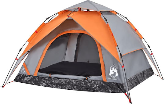 vidaXL Camping Tent Igloo Orange 3 Seasons for 3 People 370x180x116cm
