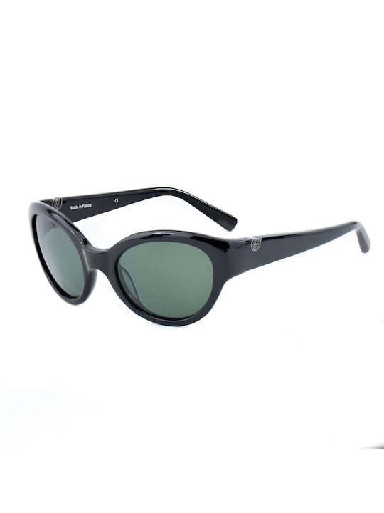 Vuarnet Women's Sunglasses with Black Plastic Frame and Green Lens VL141000011121