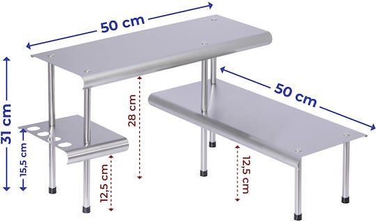 Wenko Επιτραπέζια Βάση Inox 50x50x31εκ. Ασημί