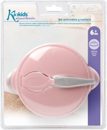 Kiokids Παιδικό Σετ Φαγητοδοχείου από Πλαστικό Ροζ 2τμχ