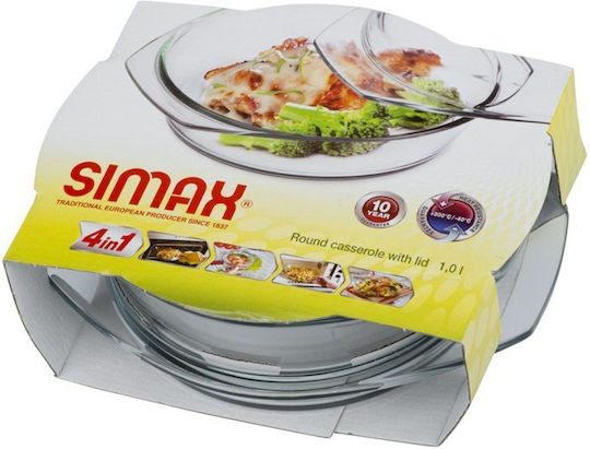 Simax Γάστρα Στρογγυλή Γυάλινη 18.2x8.1cm 1lt